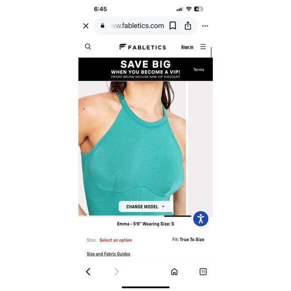 Fabletics Smooth As Hell Mock Neck Halter Jumpsuit Teal Sz XL NWT RETAIL $89.95 - Picture 14 of 15